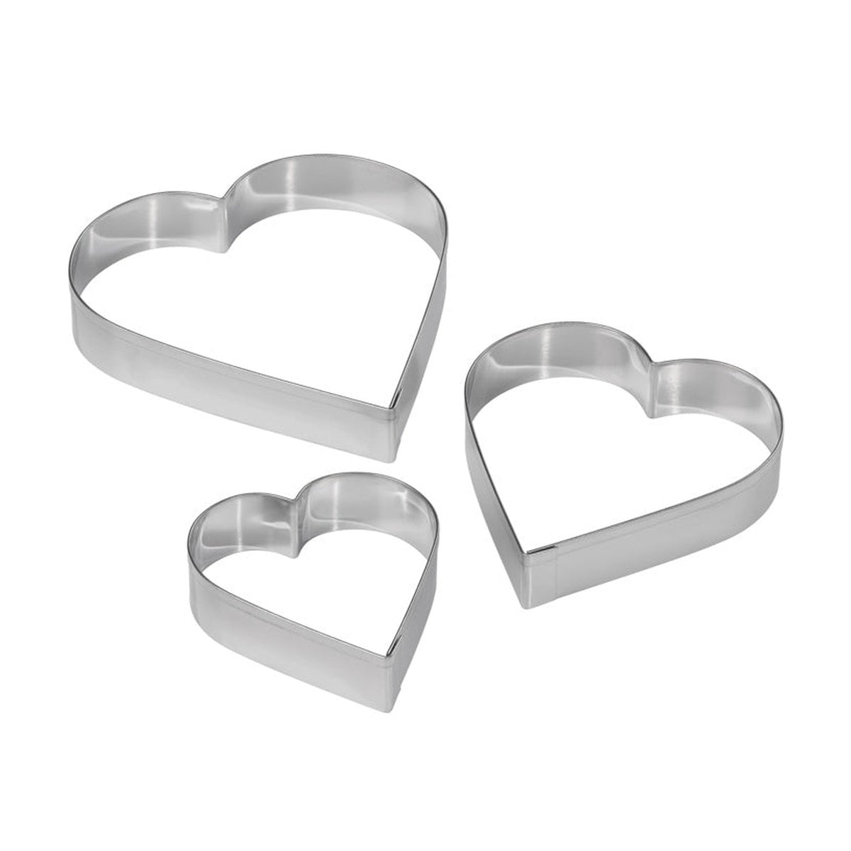 Set of three Tala stainless steel heart cutters, view 2