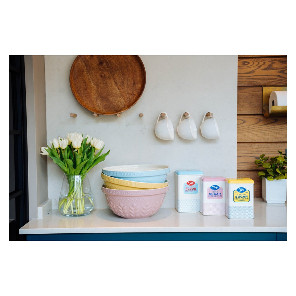 Tala Originals self raising flour storage tin with hinged lid, view 3