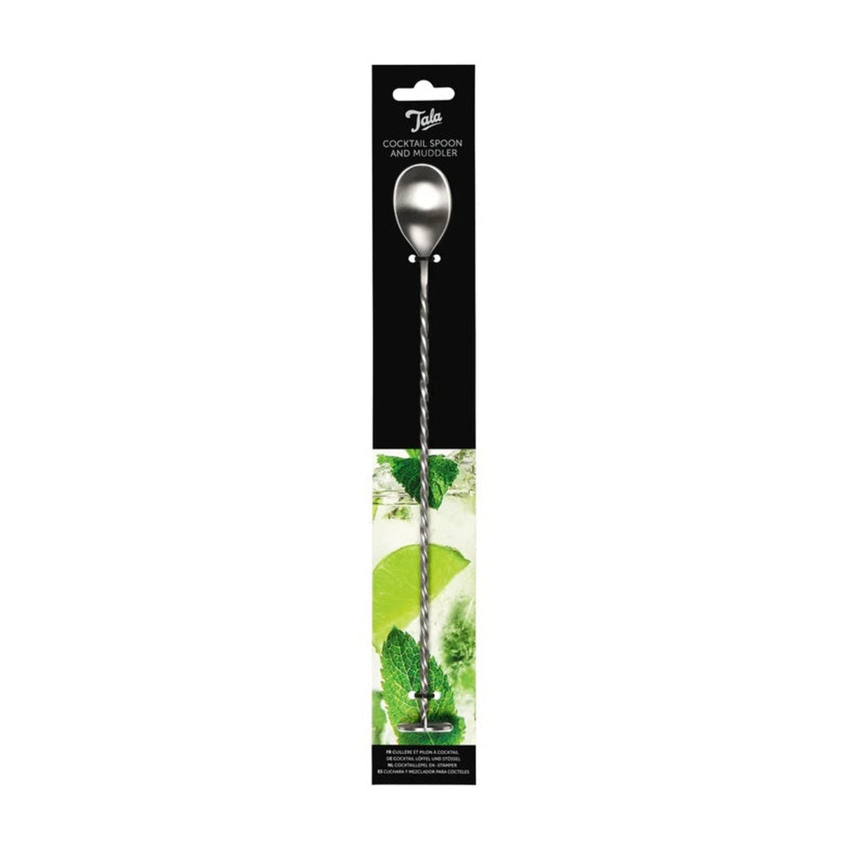 Tala 27.5cm stainless steel cocktail spoon with muddler end