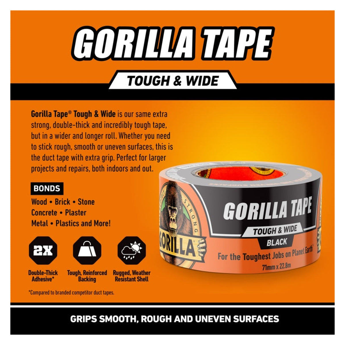 Tape Tough & Wide - 71mm x 22.8m, view 2