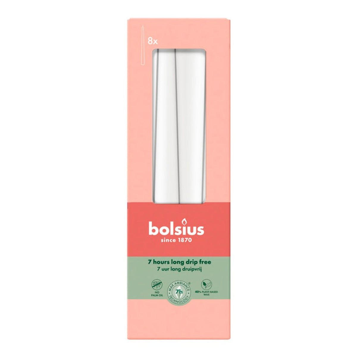 Tapered Candles Cloudy White - Box 8
