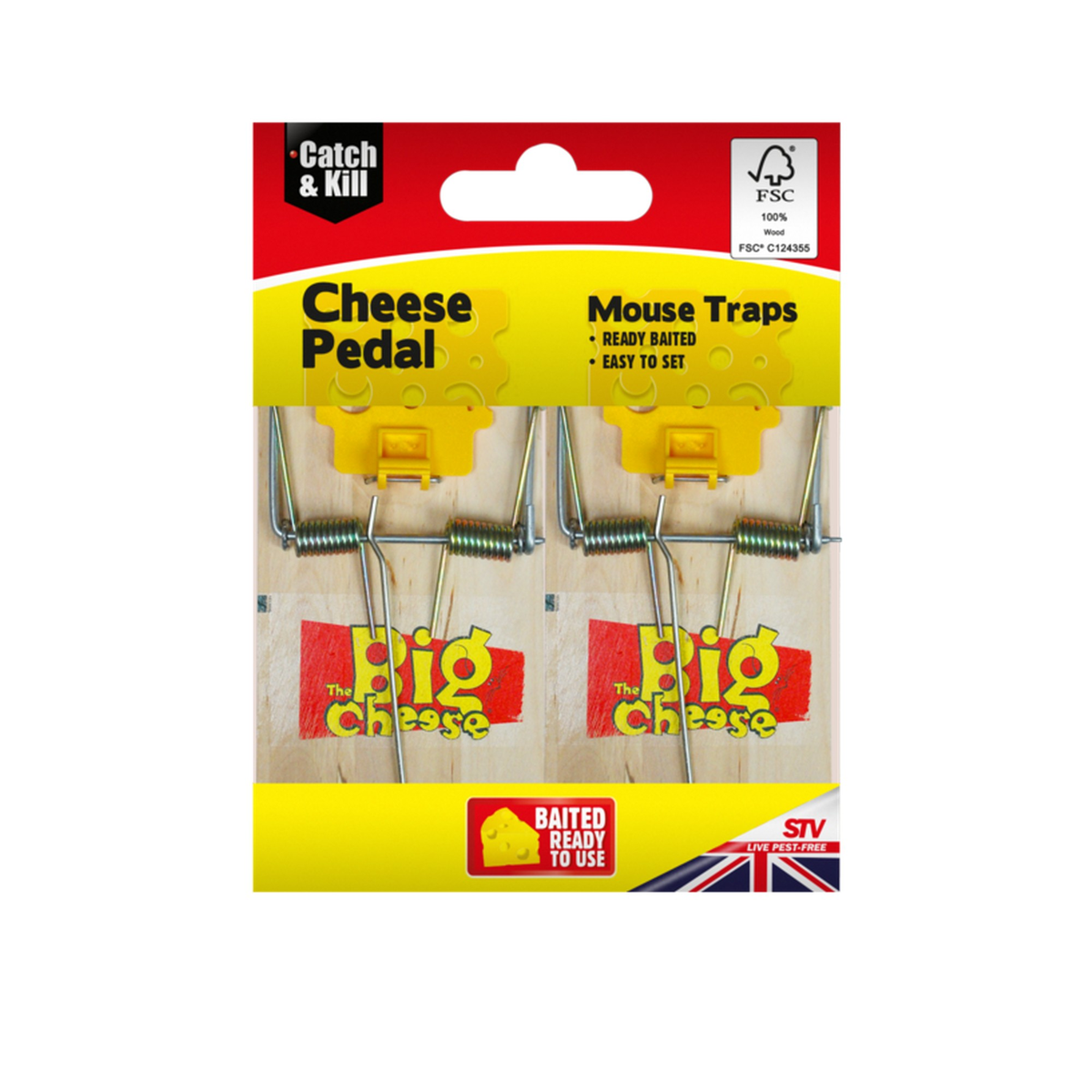 Twin pack of The Big Cheese cheese pedal mouse traps