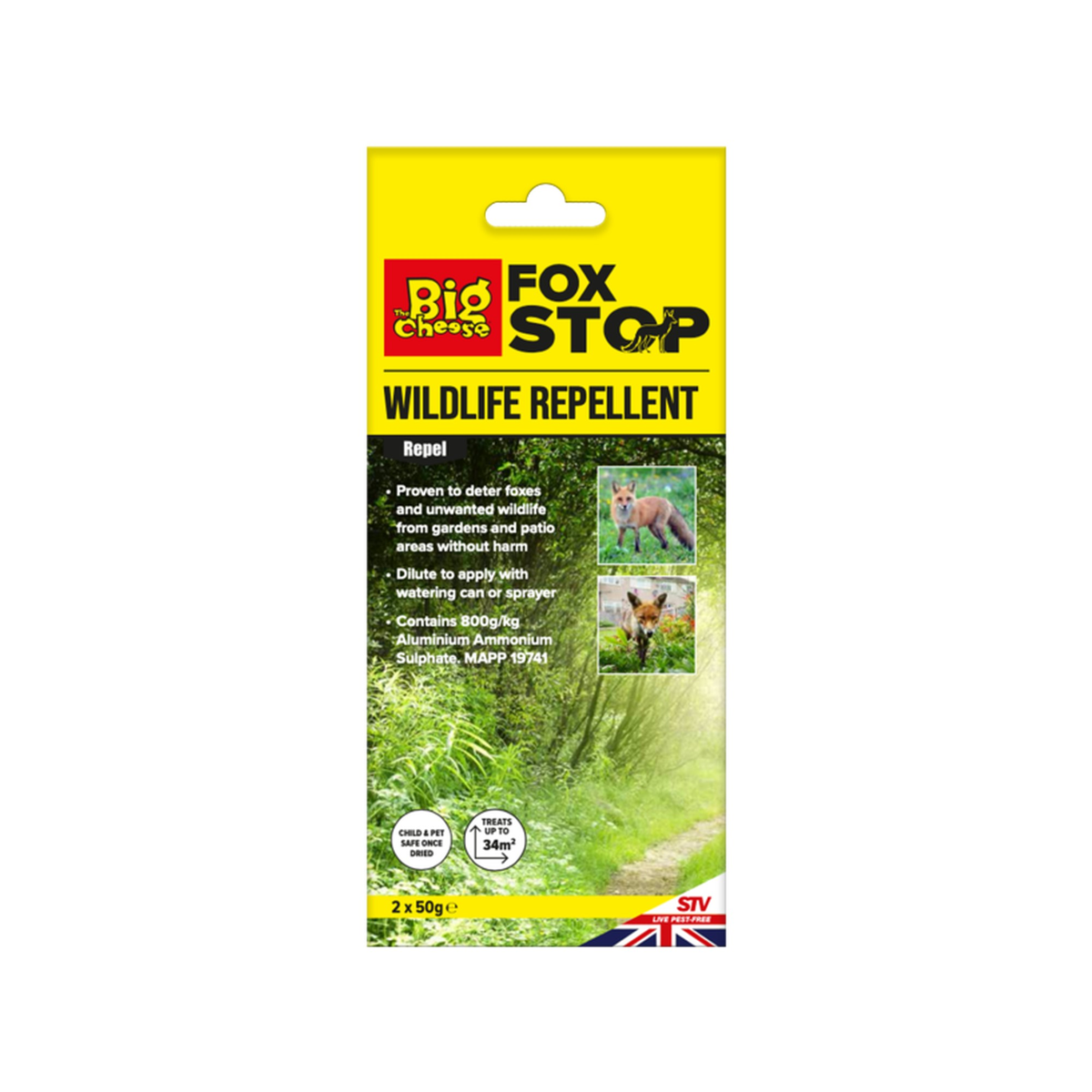 The Big Cheese fox and wildlife repellent 2 x 50g sachets