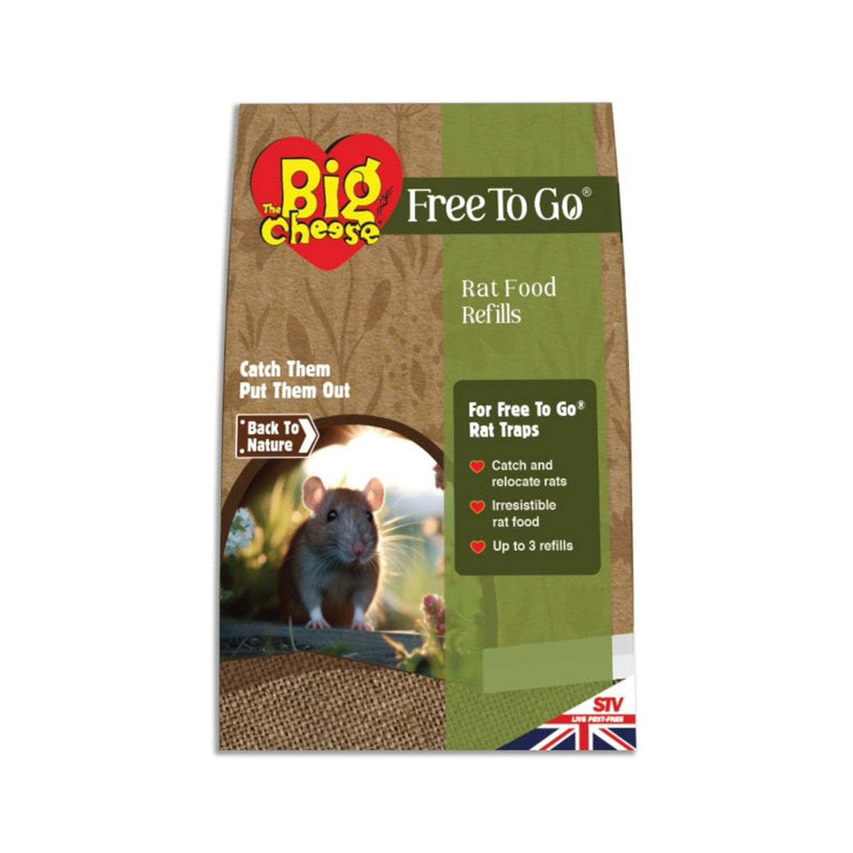 The Big Cheese Free To Go rat food refills 20g x 15