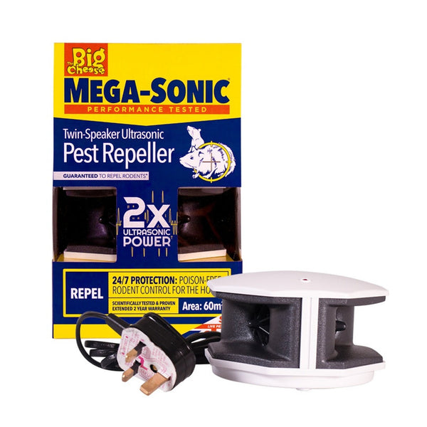 The Big Cheese Mega Sonic twin speaker ultrasonic pest repeller