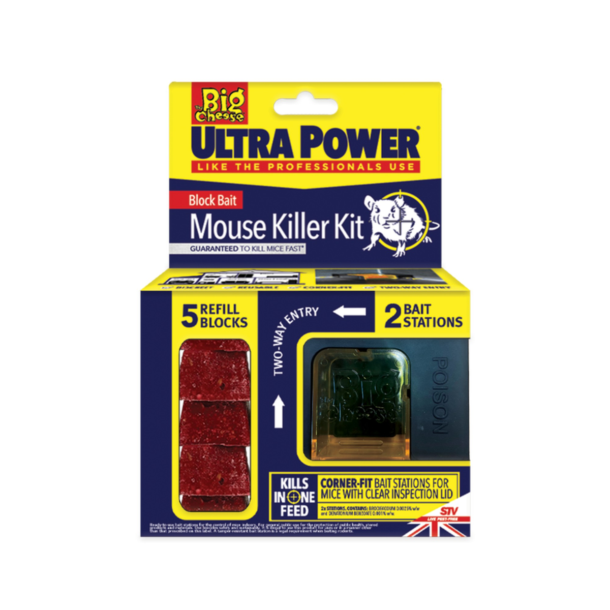 The Big Cheese Ultra Power Block Bait2 mouse killer kit