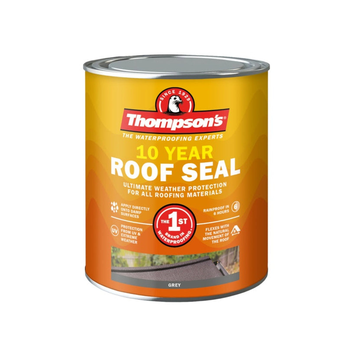 Thompsons 10 Year Roof Seal 1 litre grey tin
