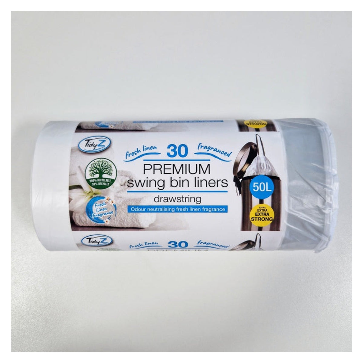 Pack of 30 Tidyz fragranced 50L swing bin bags