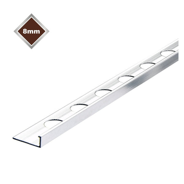 Tile Rite 8mm chrome L profile metal tile trim