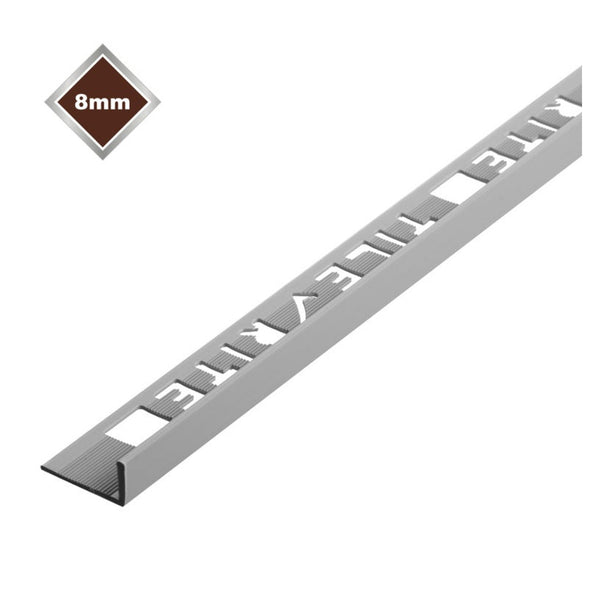 Tile Rite 8mm L profile grey PVC tile trim 2.44m