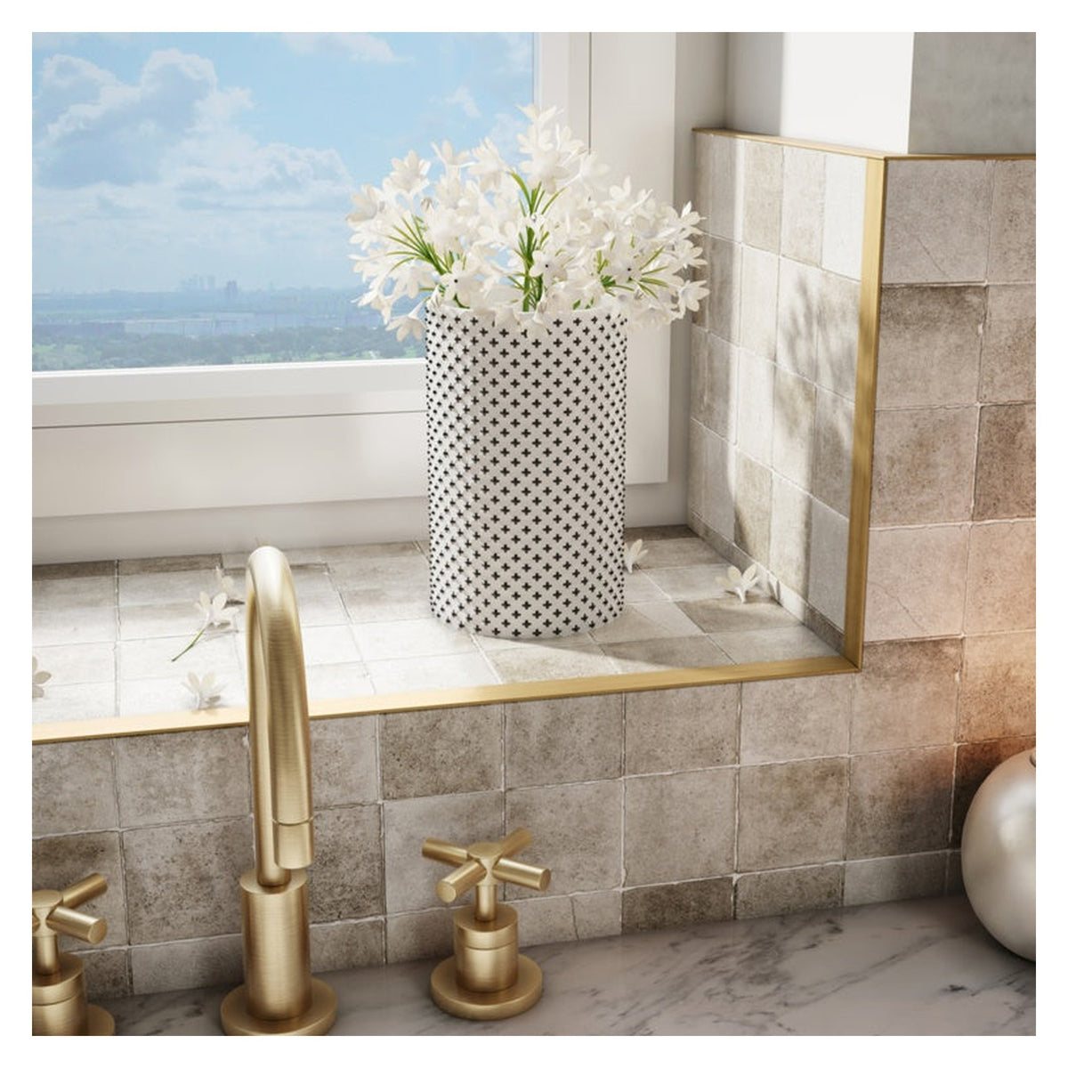 Tile Rite brushed gold L profile tile trim 12mm x 2.44m, view 2