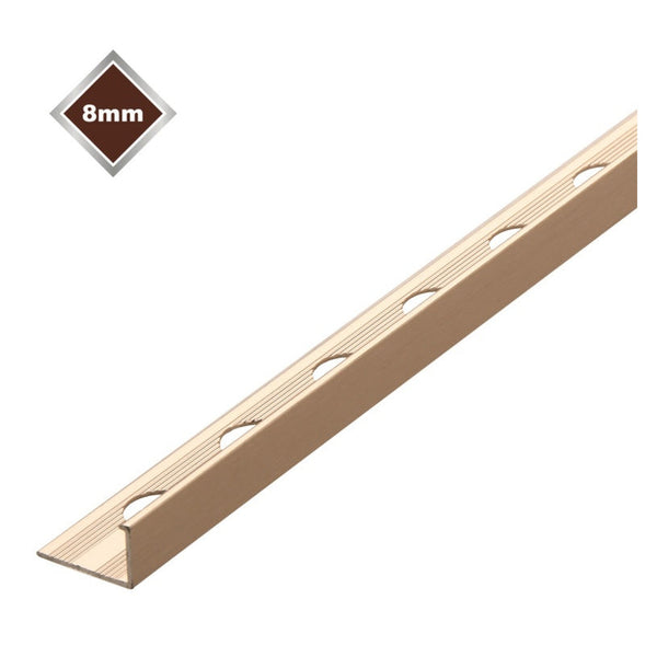 Tile Rite 8mm stainless steel L profile tile trim 2.4m