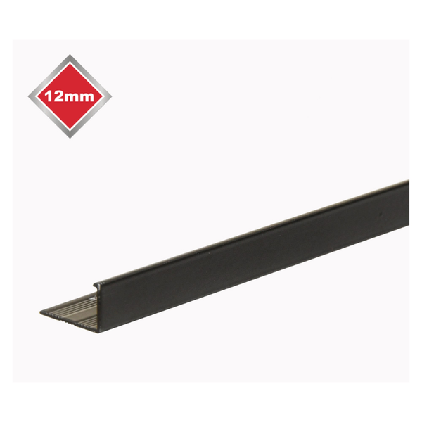Tile Rite smooth black L shape metal tile edge 12mm