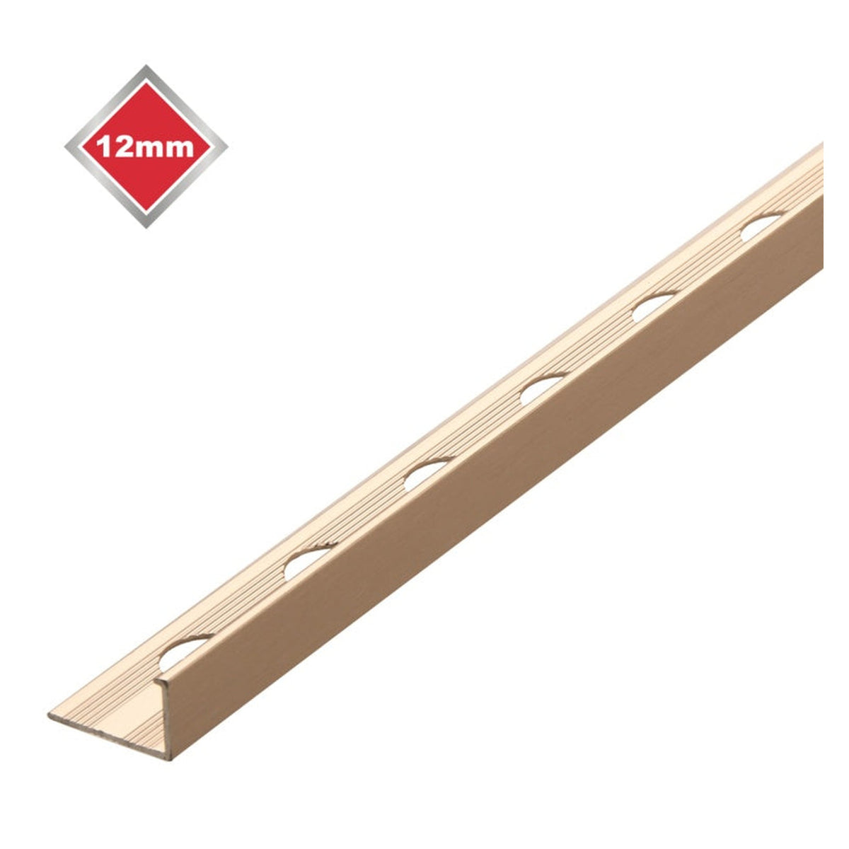 Tile Rite stainless steel effect metal L profile trim 12mm