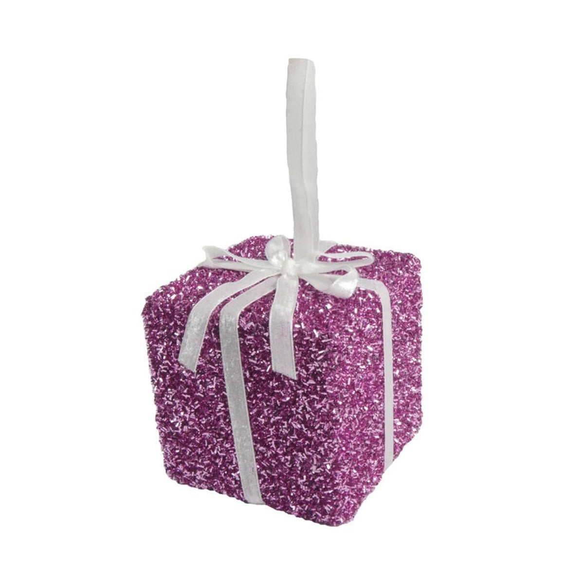 Tinsel Gift - 10cm Pink
