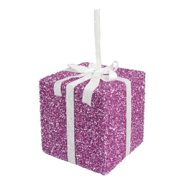 Tinsel Gift - 15cm Pink