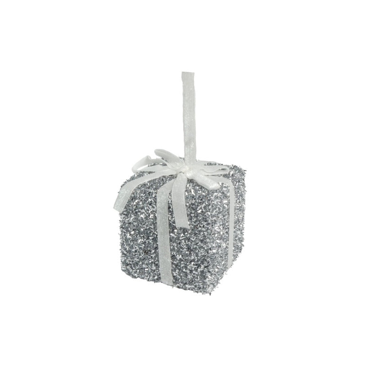 Tinsel Gift - 8cm Silver
