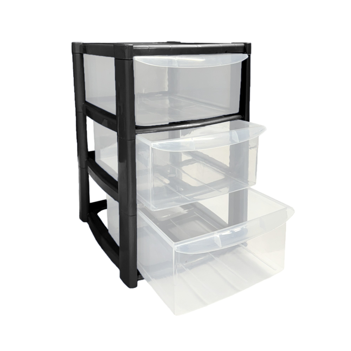 TML large black 3 tier drawer trolley