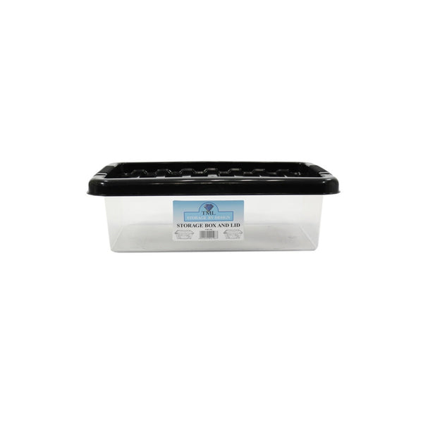 TML 6L clear storage box with black clip-on lid
