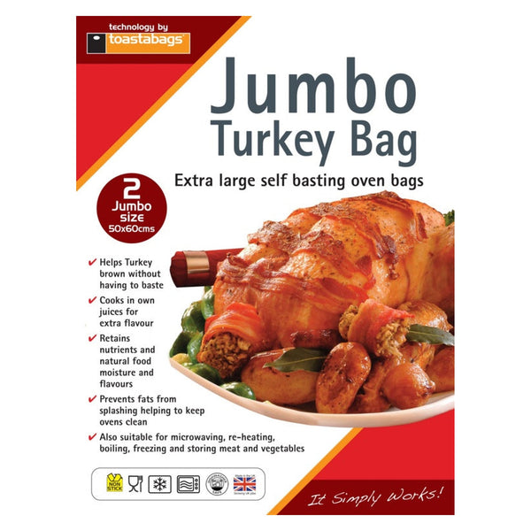 Toastabags jumbo turkey roasting bags, 2 pack