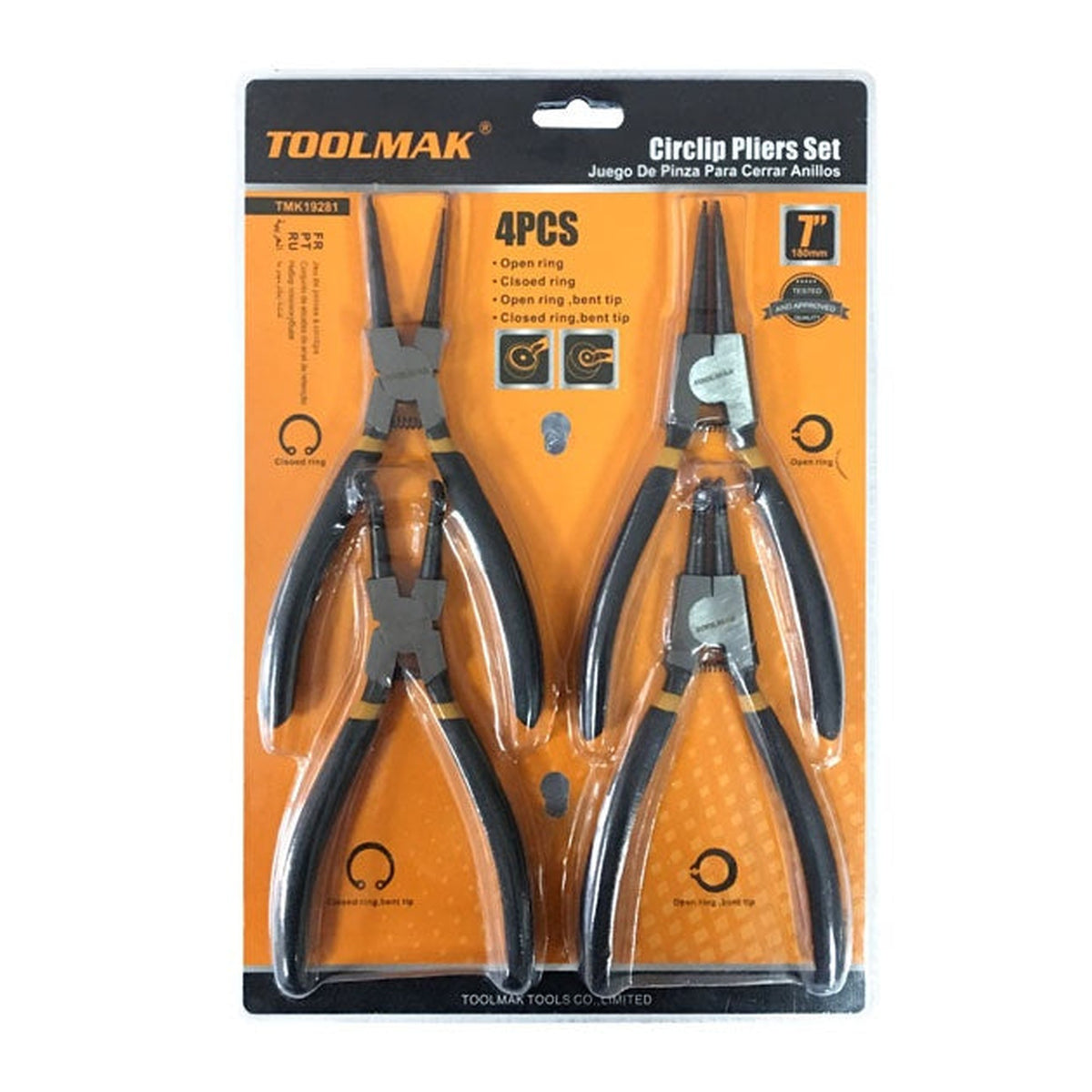 Toolmak circlip pliers set of 4