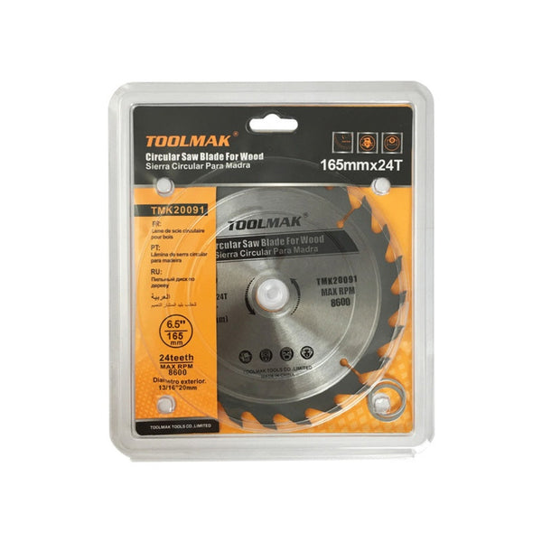 Toolmak 165mm 24 tooth circular saw blade for wood