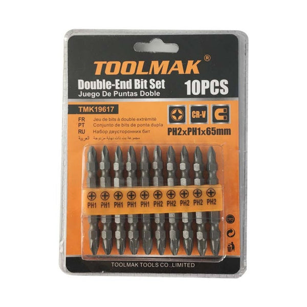 Toolmak 10 piece double end bit set