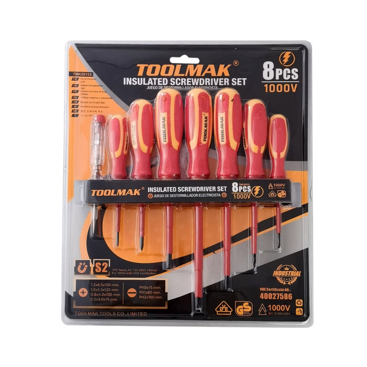 Toolmak 8 piece insulated screwdriver set