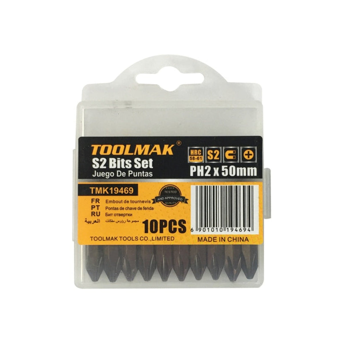 Toolmak PH2 bit set 50mm, 10 piece