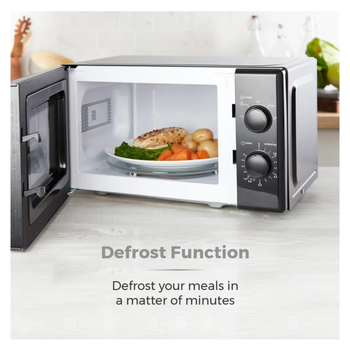 Tower 20L 700W black manual microwave, view 6