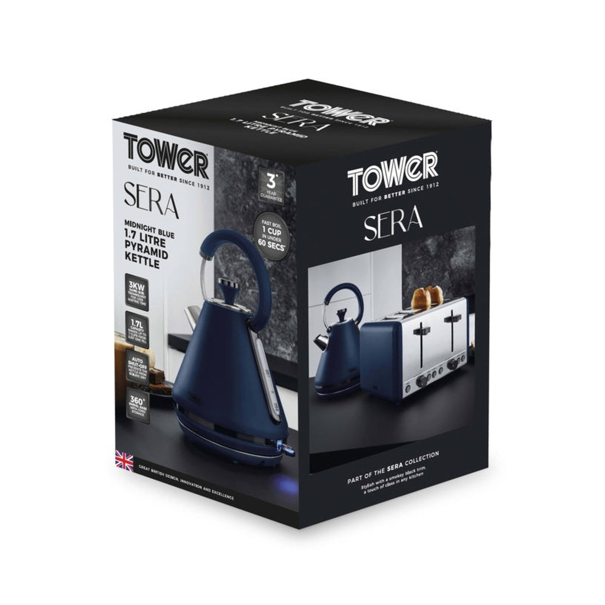 Tower Sera midnight blue 3kW 1.7L kettle, view 11