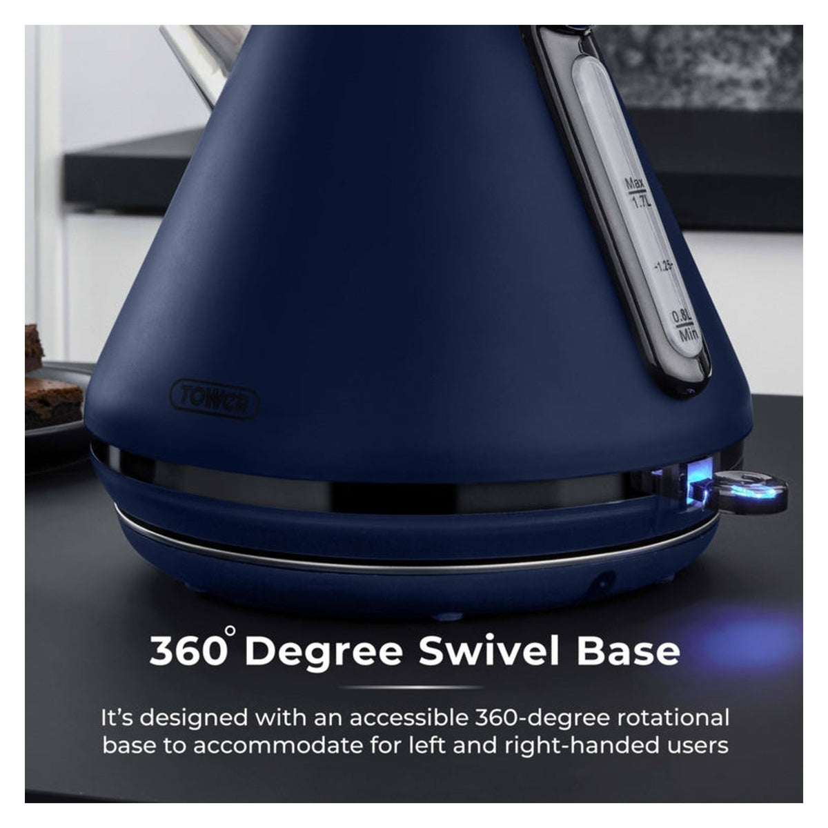 Tower Sera midnight blue 3kW 1.7L kettle, view 7