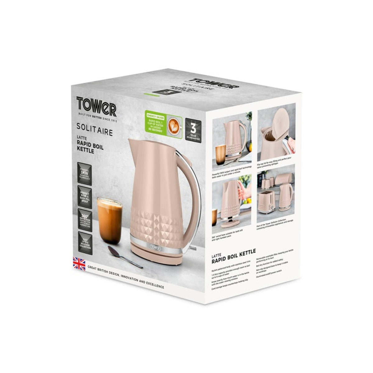 Tower Solitaire latte 3kW 1.5L kettle, view 10