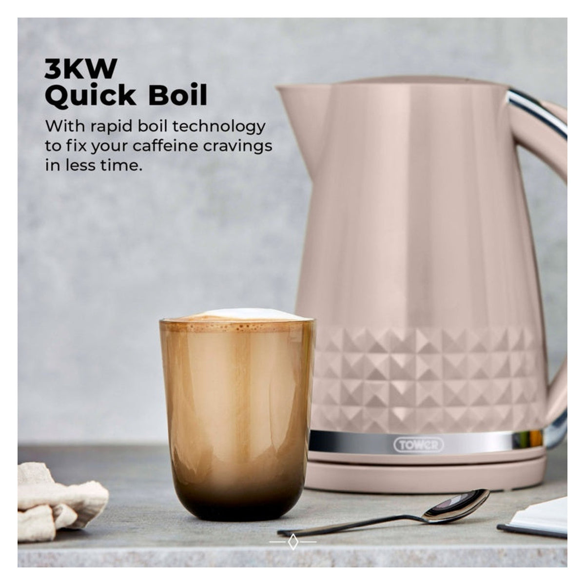 Tower Solitaire latte 3kW 1.5L kettle, view 4