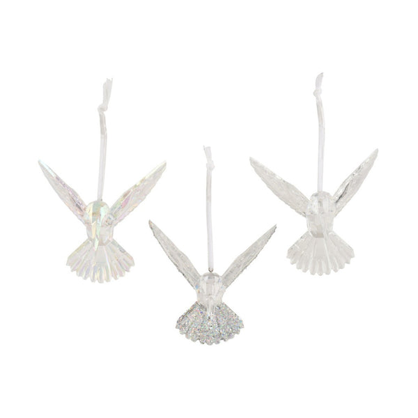 Transparent Hummingbird Polystyrene - H9cm
