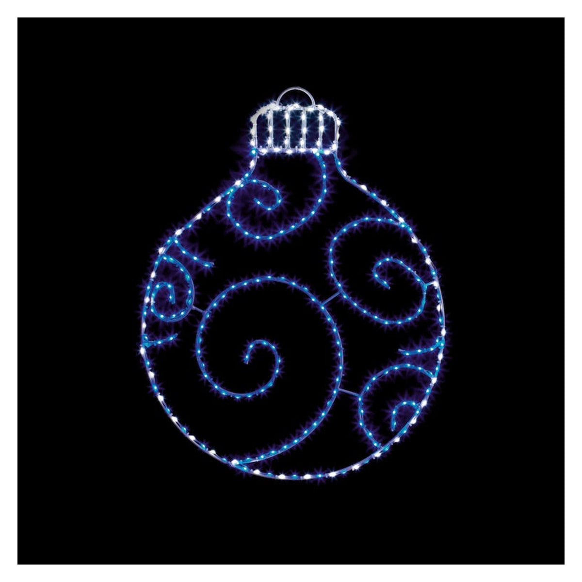 Twinkling FlexiBrights Bauble 245 LEDs - 78x59 Blue/White