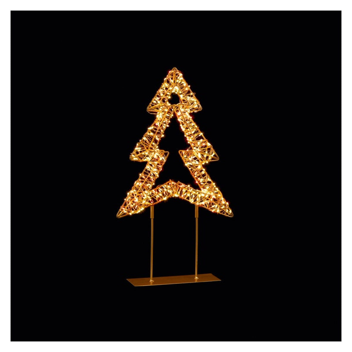 Twinkling Lit Gold Table Top Tree - 45cm Red/Warm White, view 2