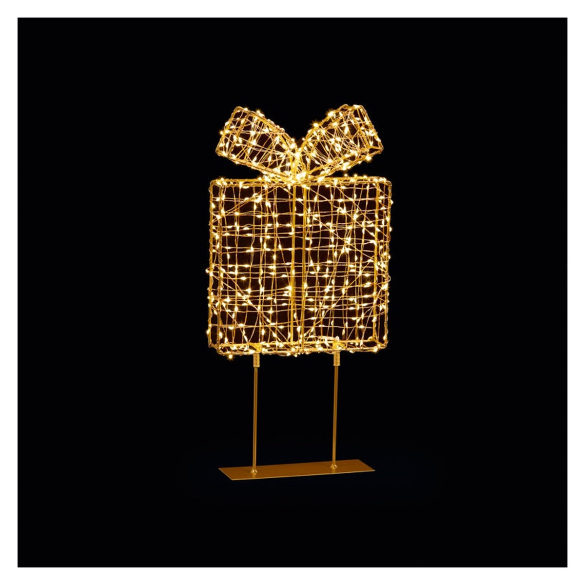 Twinkling Lit Rose Gold Table Top Parcel - 45cm, view 3