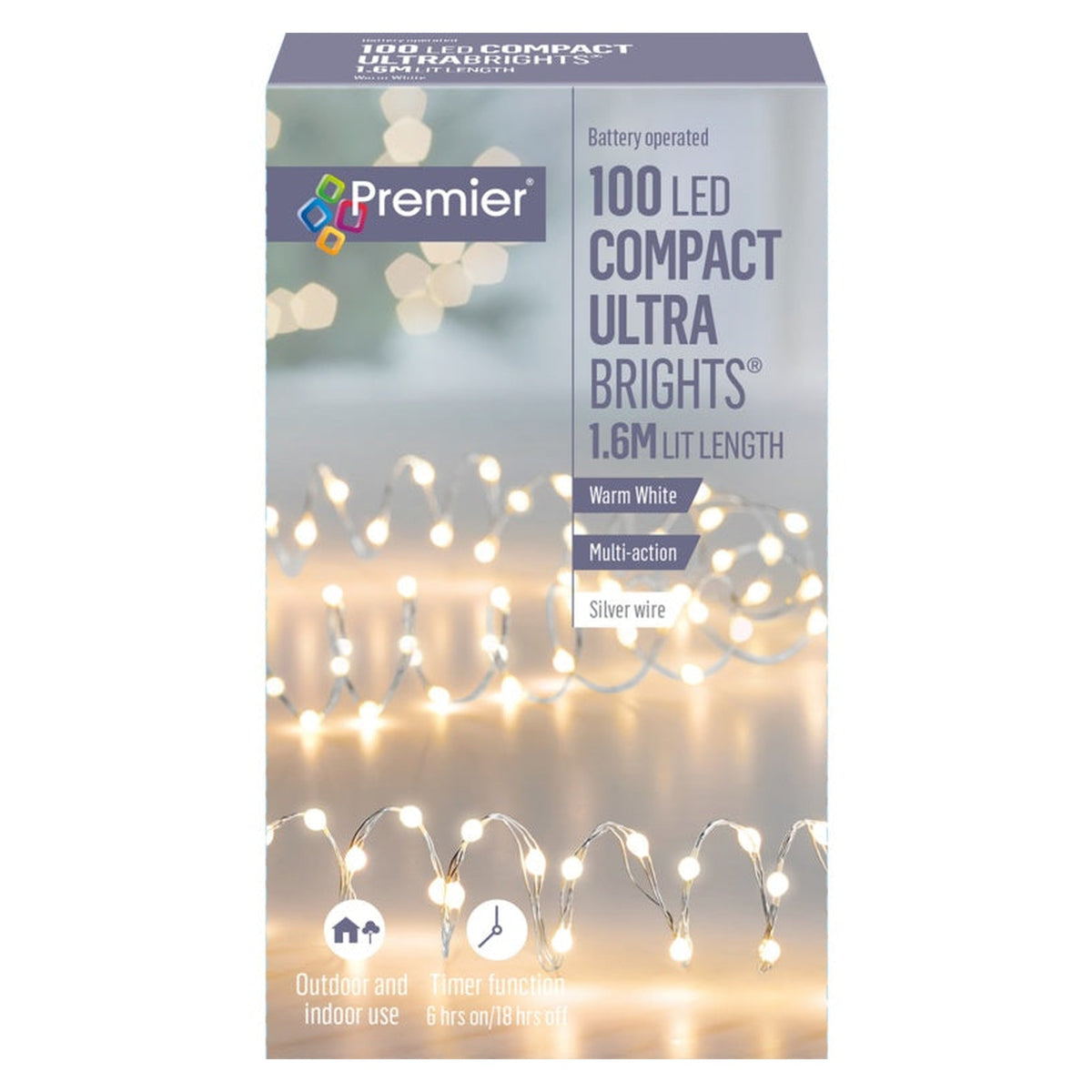 Ultrabright Silver Wire 100 LEDs - Warm White, view 2