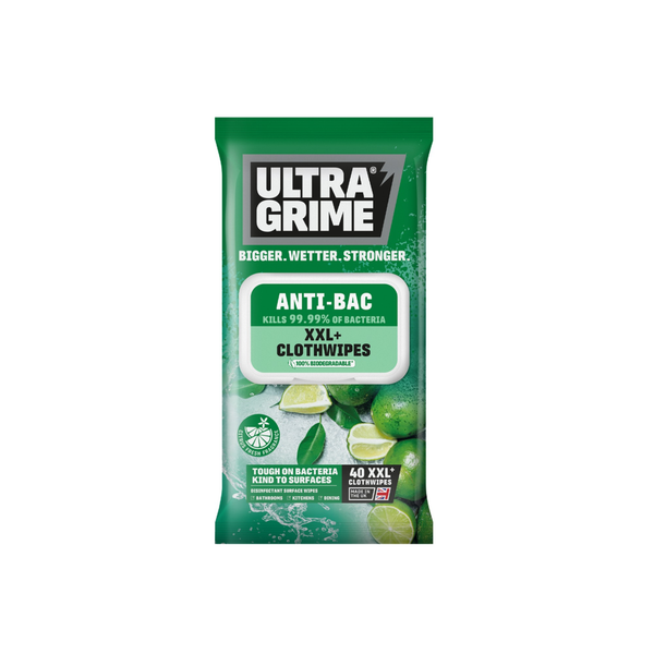 Ultragrime Life Anti-Bac XXL cloth wipes, 40 pack