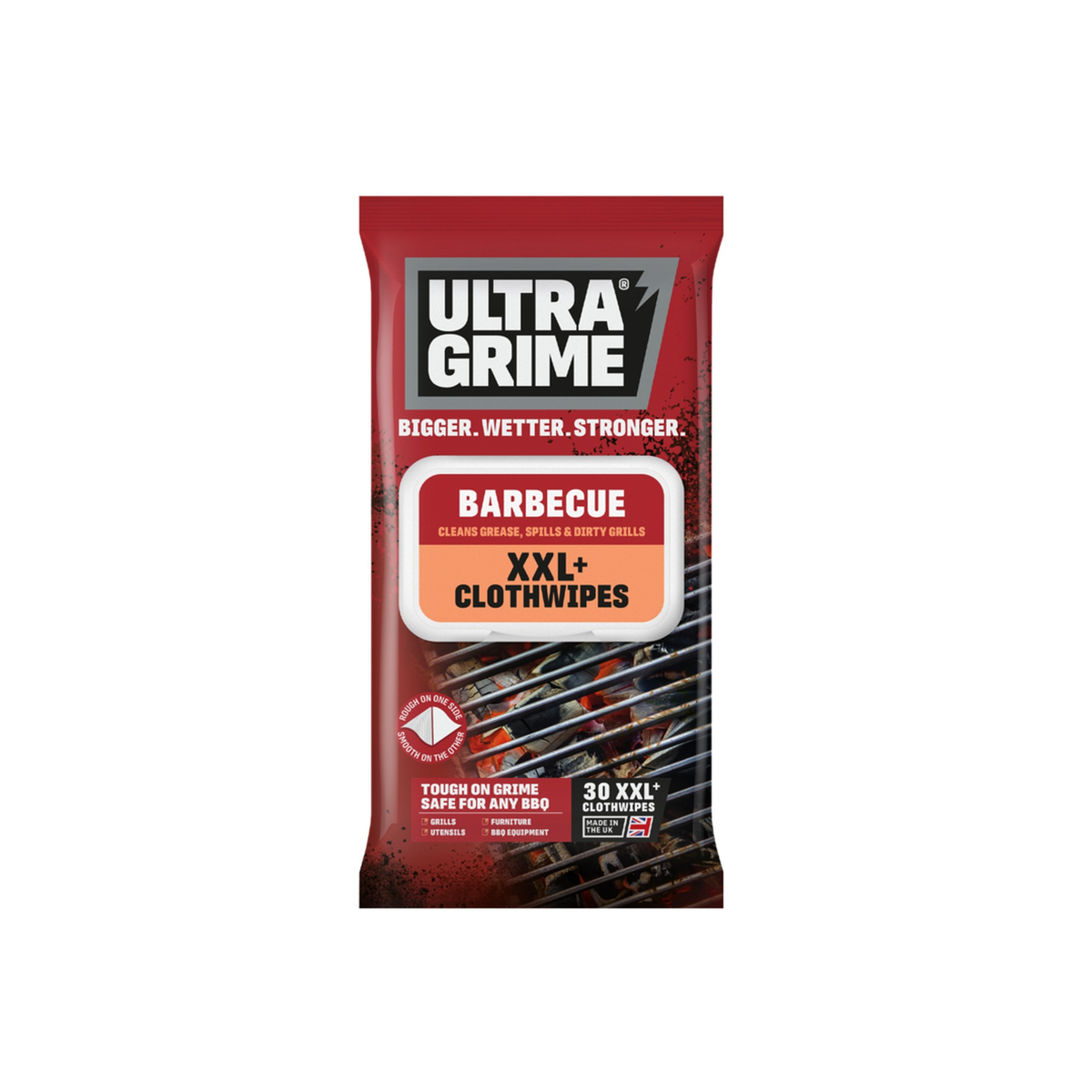 Ultragrime Life BBQ XXL cloth wipes, 30 pack