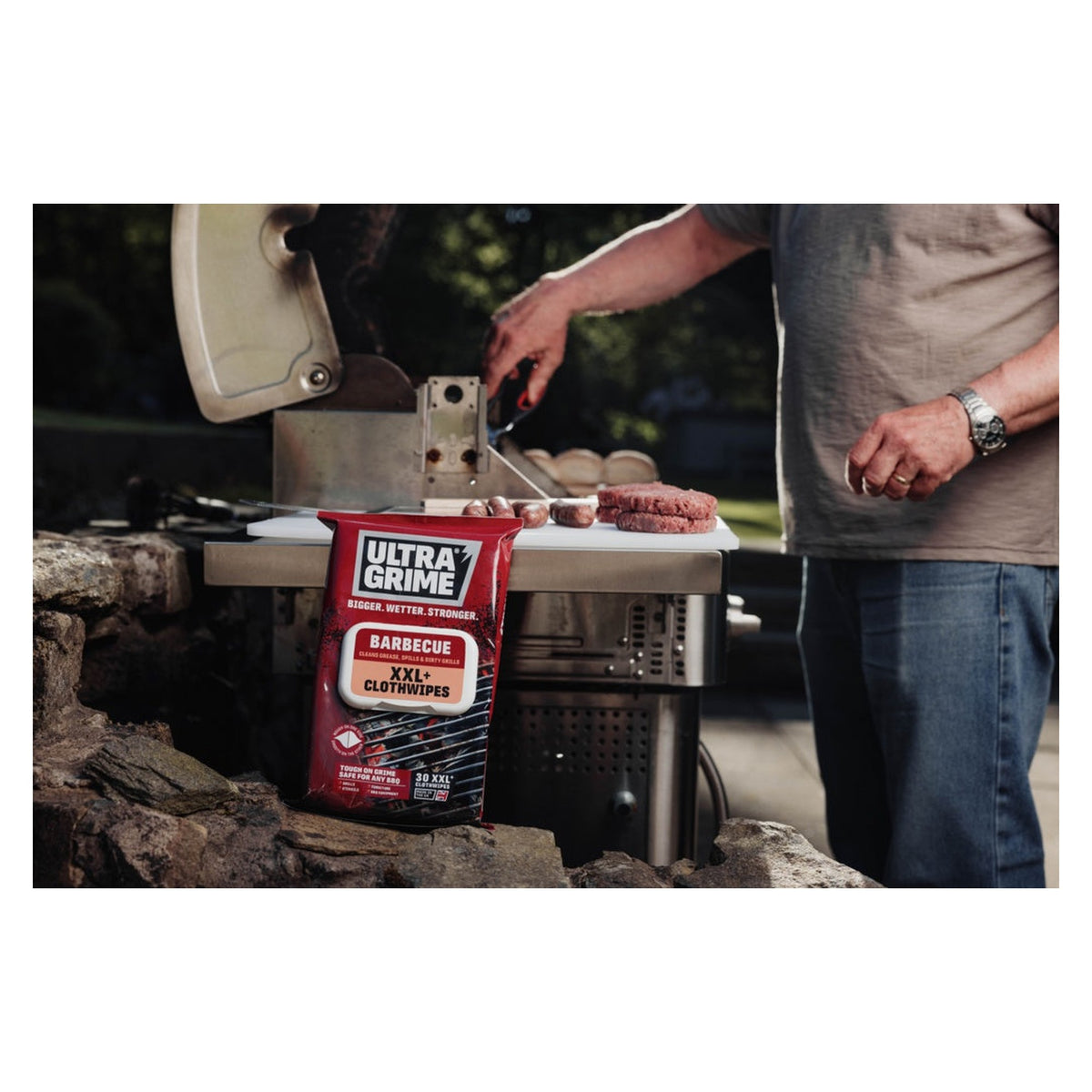 Ultragrime Life BBQ XXL cloth wipes, 30 pack, view 4