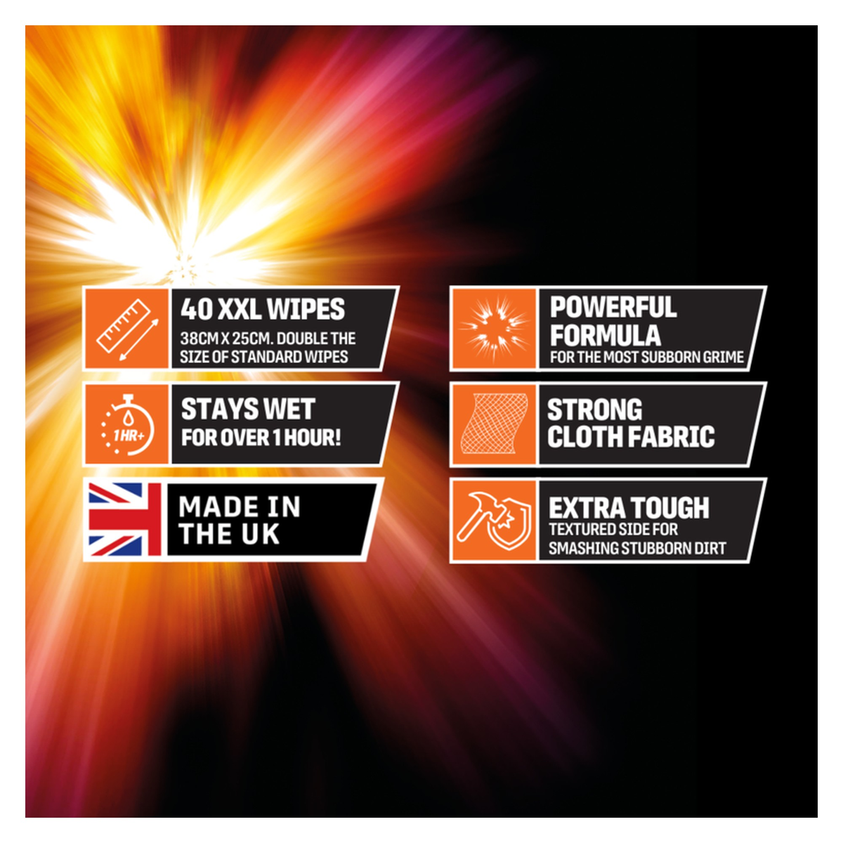 Ultragrime Pro Xtreme XXL cloth wipes 40 pack, view 4