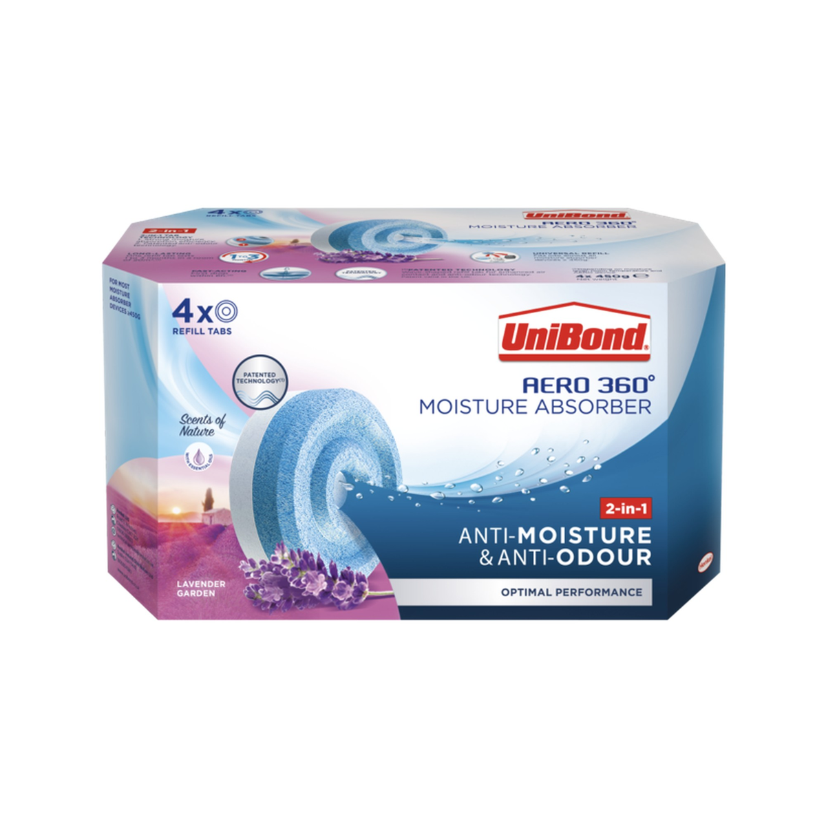 UniBond Aero 360 lavender refill tabs pack of 4