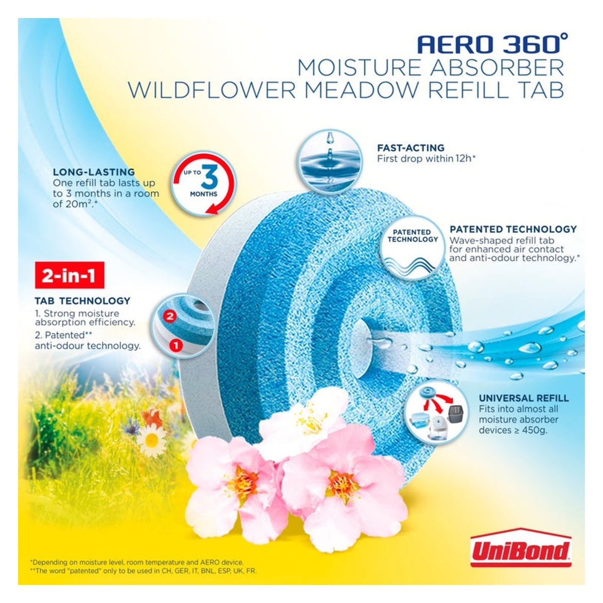 UniBond Aero 360 moisture absorber refill Wildflower Meadow, view 5