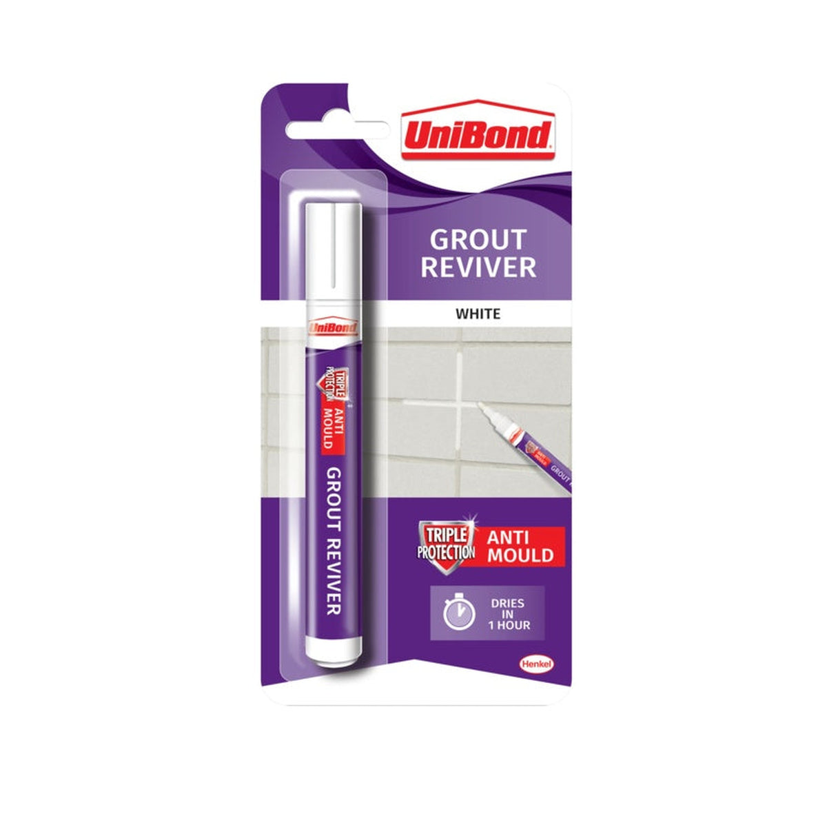 UniBond Grout Reviver pen for walls Ice White 7ml