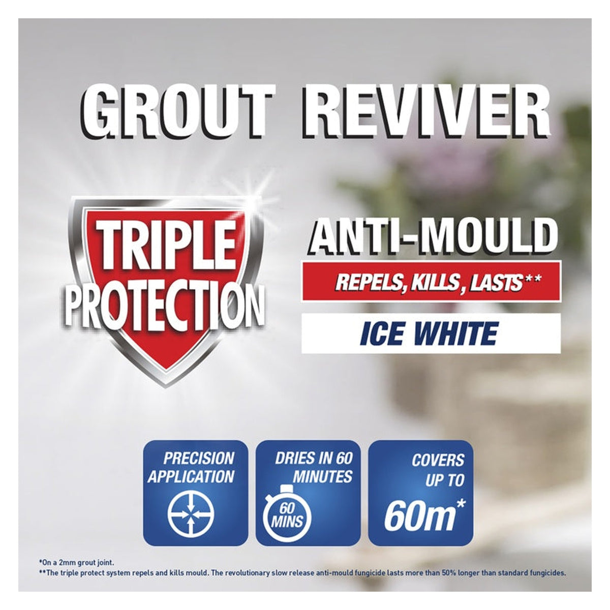 UniBond Grout Reviver pen for walls Ice White 7ml, view 3