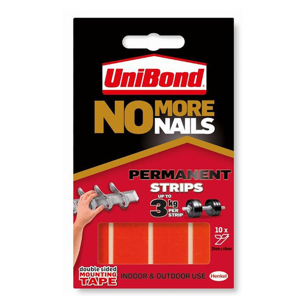 UniBond No More Nails permanent strips pack of 10