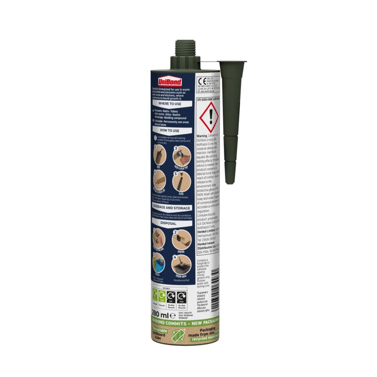 UniBond Triple Protection anti-mould sealant, white, 280ml, view 2