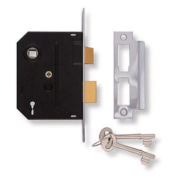 Union 2 lever mortice lock polished brass 2.5 inch